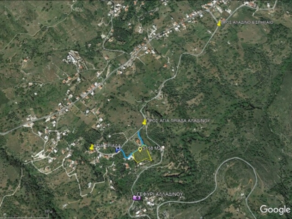 Messaria-Aladino, 5.158 sq.m with stone building 76.80 sq.m, 38 olive trees, threshing floor and dovecote