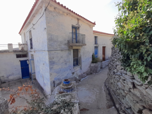 Andros-Apikia. House 280.49 m2 on 835.44 m2 land, with irrigation water, cistern and seaview.