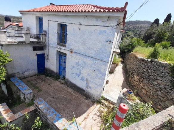 Andros-Apikia. House 280.49 m2 on 835.44 m2 land, with irrigation water, cistern and seaview.