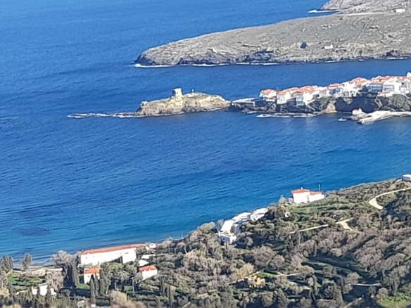 Ypsilou: With excellent view of the sea & Andros Town 9,750.45 m2 with stable 14.09 m2 and threshing floor.