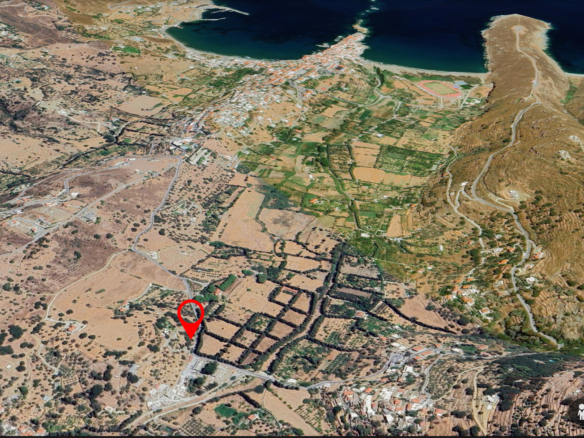 Χώρα Άνδρος προς Λιβάδια. 5.744,18 m2 Οικοδομήσιμο Αγροτεμάχιο με Ελαιώνα και κελί 25 m2.