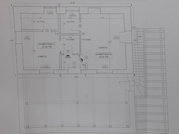 Batsi, Andros: Second-floor stone property 58 m2 with Sea View.