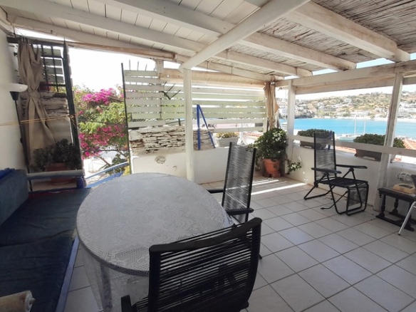 Batsi, Andros: Second-floor stone property 58 m2 with Sea View.