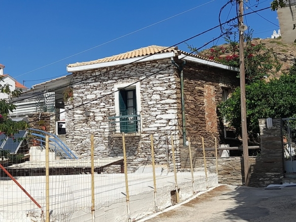 Batsi, Andros: Second-floor stone property 58 m2 with Sea View.