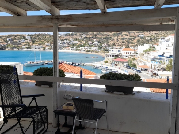 Batsi, Andros: Second-floor stone property 58 m2 with Sea View.