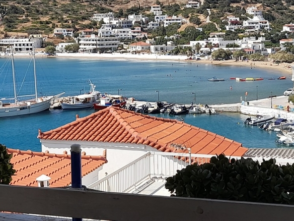 Batsi, Andros: Second-floor stone property 58 m2 with Sea View.